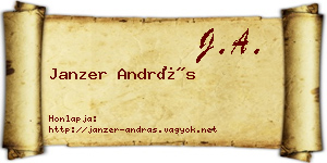 Janzer András névjegykártya